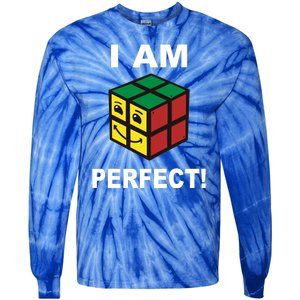 I Am Perfect Funny Retro Cube Meme Tie-Dye Long Sleeve Shirt