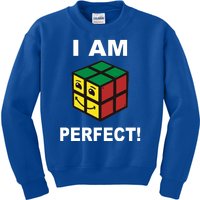 I Am Perfect Funny Retro Cube Meme Kids Sweatshirt