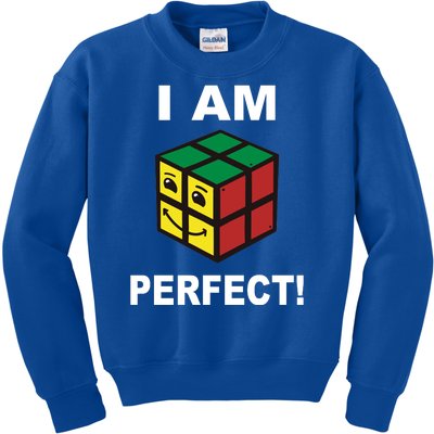 I Am Perfect Funny Retro Cube Meme Kids Sweatshirt