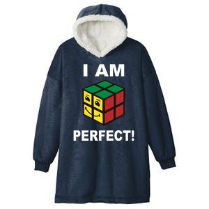 I Am Perfect Funny Retro Cube Meme Hooded Wearable Blanket