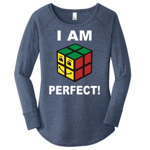 I Am Perfect Funny Retro Cube Meme Women's Perfect Tri Tunic Long Sleeve Shirt