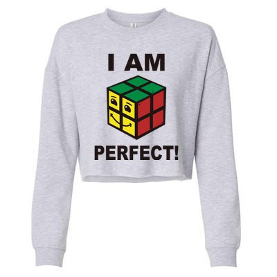 I Am Perfect Funny Retro Cube Meme Cropped Pullover Crew