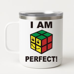 I Am Perfect Funny Retro Cube Meme 12 oz Stainless Steel Tumbler Cup