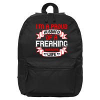 I'm A Proud Of A Freaking Awesome Wife Funny Couple Gift 16 in Basic Backpack