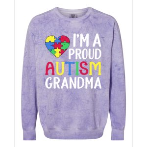 Im A Proud Autism Grandma Awareness Gift Colorblast Crewneck Sweatshirt