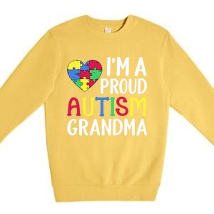 Im A Proud Autism Grandma Awareness Gift Premium Crewneck Sweatshirt