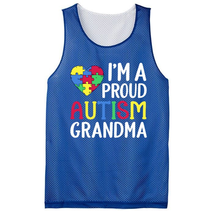 Im A Proud Autism Grandma Awareness Gift Mesh Reversible Basketball Jersey Tank