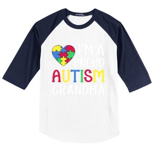 Im A Proud Autism Grandma Awareness Gift Baseball Sleeve Shirt