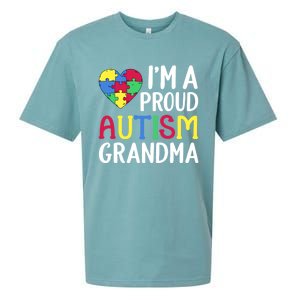 Im A Proud Autism Grandma Awareness Gift Sueded Cloud Jersey T-Shirt