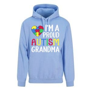 Im A Proud Autism Grandma Awareness Gift Unisex Surf Hoodie