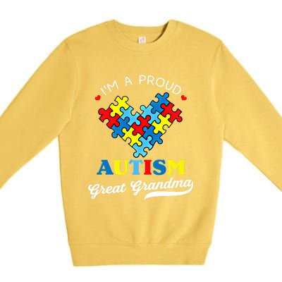 IM A Proud Great Grandma Autism Awareness Autistic Grandson Gift Premium Crewneck Sweatshirt