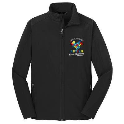 IM A Proud Great Grandma Autism Awareness Autistic Grandson Gift Core Soft Shell Jacket