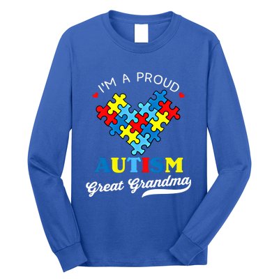 IM A Proud Great Grandma Autism Awareness Autistic Grandson Gift Long Sleeve Shirt