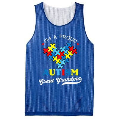 IM A Proud Great Grandma Autism Awareness Autistic Grandson Gift Mesh Reversible Basketball Jersey Tank