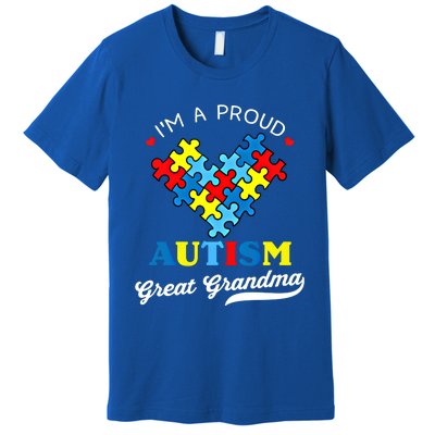 IM A Proud Great Grandma Autism Awareness Autistic Grandson Gift Premium T-Shirt