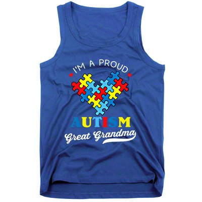 IM A Proud Great Grandma Autism Awareness Autistic Grandson Gift Tank Top