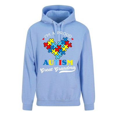 IM A Proud Great Grandma Autism Awareness Autistic Grandson Gift Unisex Surf Hoodie