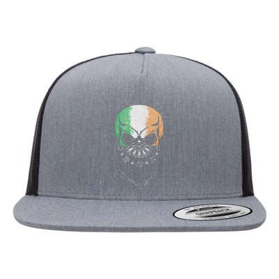 Irish American Pride Skull Saint Patrick's Day Flat Bill Trucker Hat