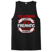 I'm A Proud Wife Of A Freaking Awesome Husband Funny Couple Gift PosiCharge Competitor Tank