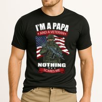 I'm A Papa And A Veteran Nothing Scares Me Usa Flag Gift Cooling Performance Crew T-Shirt
