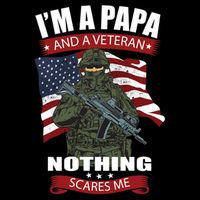I'm A Papa And A Veteran Nothing Scares Me Usa Flag Gift Cooling Performance Crew T-Shirt