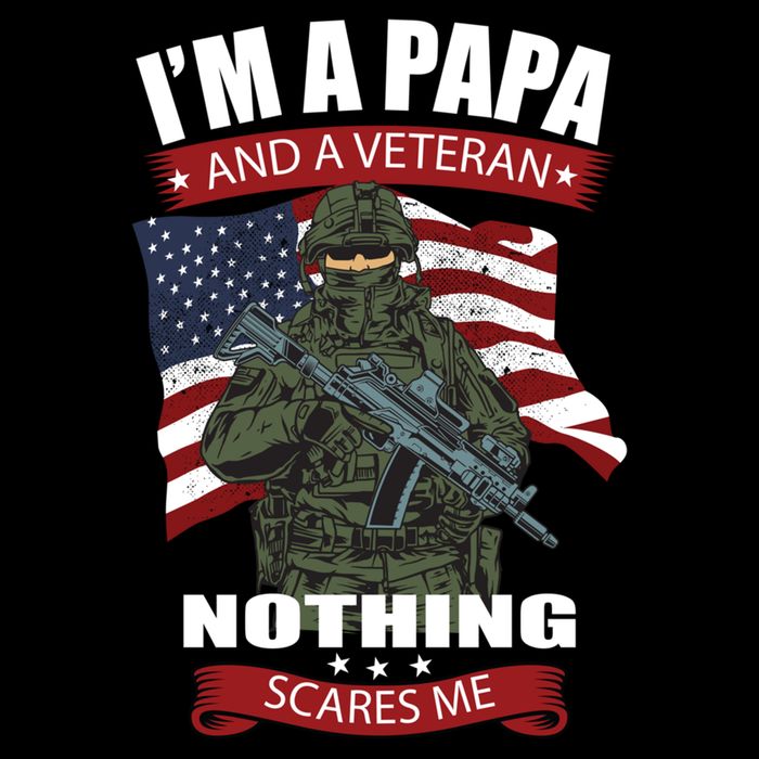 I'm A Papa And A Veteran Nothing Scares Me Usa Flag Gift Cooling Performance Crew T-Shirt