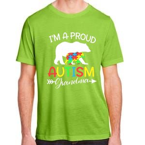 I'm A Proud Autism Grandma Bear Puzzle Autism Awareness Gift Adult ChromaSoft Performance T-Shirt