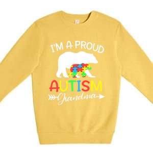 I'm A Proud Autism Grandma Bear Puzzle Autism Awareness Gift Premium Crewneck Sweatshirt