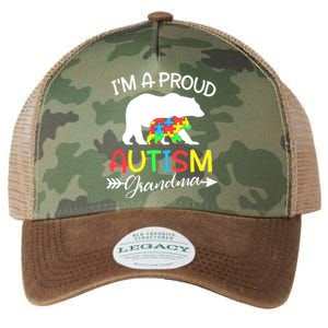 I'm A Proud Autism Grandma Bear Puzzle Autism Awareness Gift Legacy Tie Dye Trucker Hat