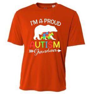 I'm A Proud Autism Grandma Bear Puzzle Autism Awareness Gift Cooling Performance Crew T-Shirt