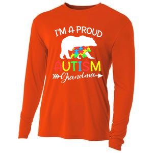 I'm A Proud Autism Grandma Bear Puzzle Autism Awareness Gift Cooling Performance Long Sleeve Crew