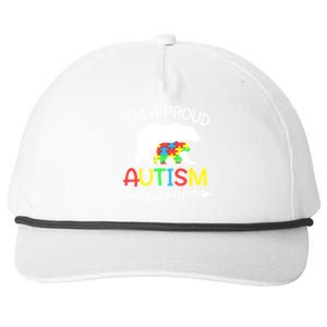 I'm A Proud Autism Grandma Bear Puzzle Autism Awareness Gift Snapback Five-Panel Rope Hat