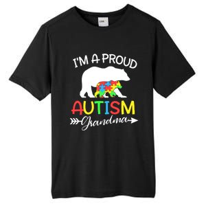 I'm A Proud Autism Grandma Bear Puzzle Autism Awareness Gift Tall Fusion ChromaSoft Performance T-Shirt