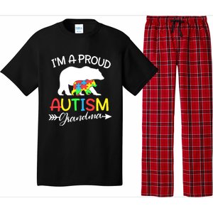 I'm A Proud Autism Grandma Bear Puzzle Autism Awareness Gift Pajama Set