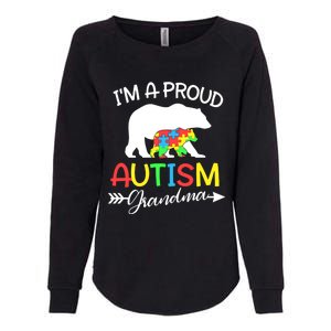 I'm A Proud Autism Grandma Bear Puzzle Autism Awareness Gift Womens California Wash Sweatshirt