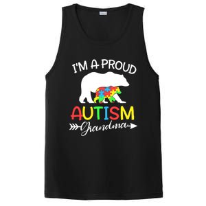 I'm A Proud Autism Grandma Bear Puzzle Autism Awareness Gift PosiCharge Competitor Tank