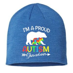 I'm A Proud Autism Grandma Bear Puzzle Autism Awareness Gift Sustainable Beanie