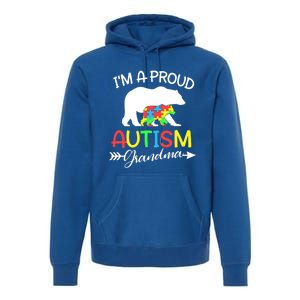 I'm A Proud Autism Grandma Bear Puzzle Autism Awareness Gift Premium Hoodie