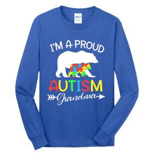 I'm A Proud Autism Grandma Bear Puzzle Autism Awareness Gift Tall Long Sleeve T-Shirt