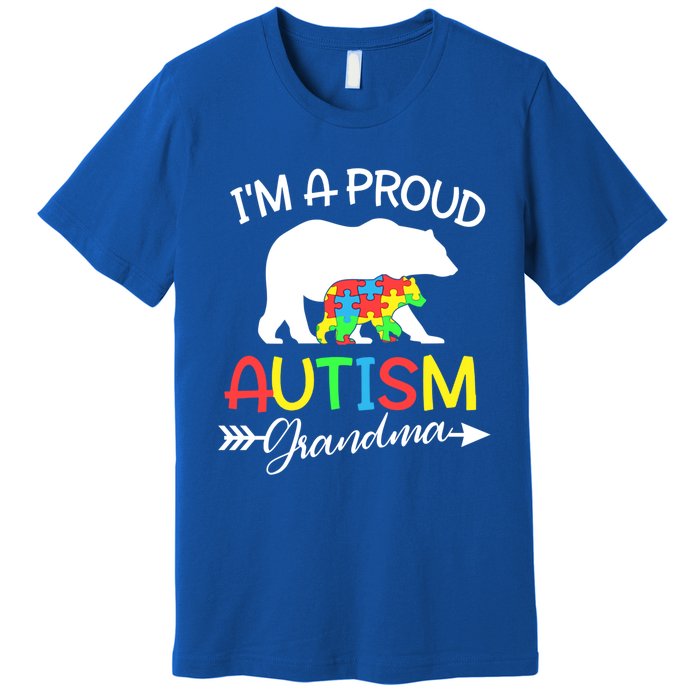 I'm A Proud Autism Grandma Bear Puzzle Autism Awareness Gift Premium T-Shirt