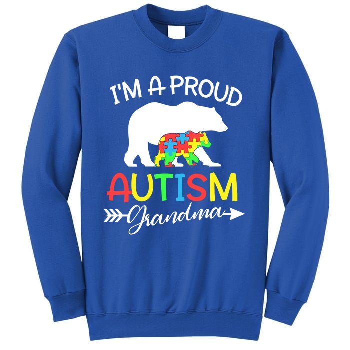 I'm A Proud Autism Grandma Bear Puzzle Autism Awareness Gift Tall Sweatshirt