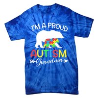 I'm A Proud Autism Grandma Bear Puzzle Autism Awareness Gift Tie-Dye T-Shirt