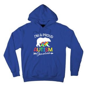 I'm A Proud Autism Grandma Bear Puzzle Autism Awareness Gift Tall Hoodie