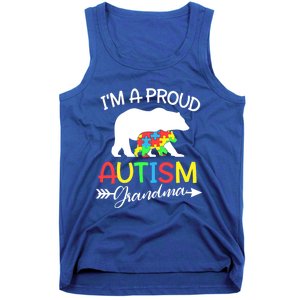 I'm A Proud Autism Grandma Bear Puzzle Autism Awareness Gift Tank Top