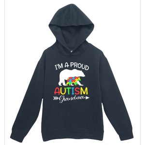 I'm A Proud Autism Grandma Bear Puzzle Autism Awareness Gift Urban Pullover Hoodie