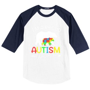 I'm A Proud Autism Grandma Bear Puzzle Autism Awareness Gift Baseball Sleeve Shirt