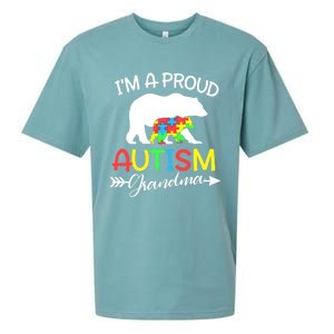 I'm A Proud Autism Grandma Bear Puzzle Autism Awareness Gift Sueded Cloud Jersey T-Shirt