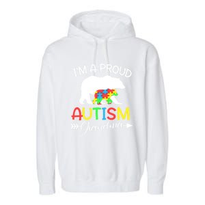 I'm A Proud Autism Grandma Bear Puzzle Autism Awareness Gift Garment-Dyed Fleece Hoodie