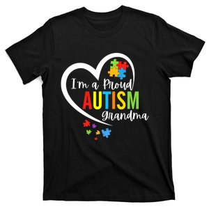 IM A Proud Grandma Love Heart Autism Awareness Puzzle T-Shirt