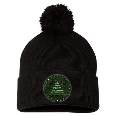 I'm A Proud Mom Of A Freaking Awesome Son Pom Pom 12in Knit Beanie